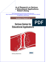 Textbook Handbook of Research On Serious Games For Educational Applications Robert Zheng Ebook All Chapter PDF