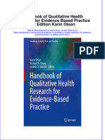Textbook Handbook of Qualitative Health Research For Evidence Based Practice 1St Edition Karin Olson Ebook All Chapter PDF