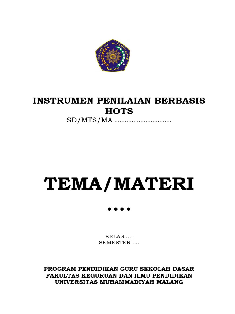 Instrumen Penilaian HOTS untuk SD/MTs | PDF