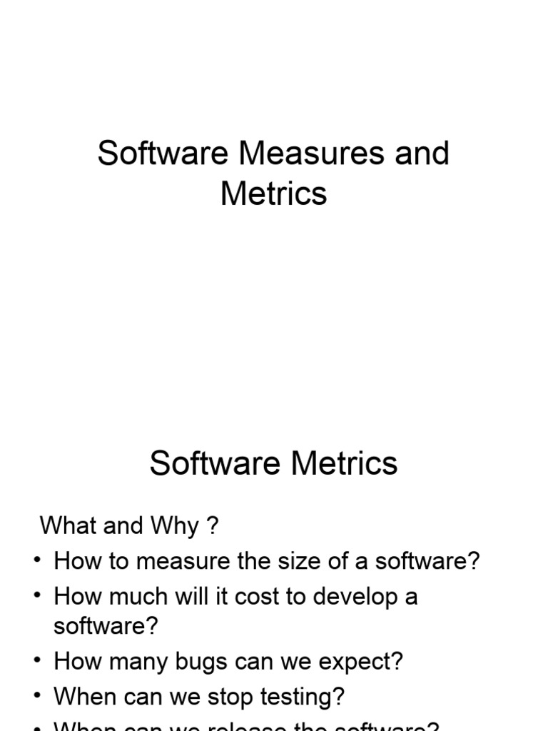 Software Measures and Metrics | PDF | Reliability Engineering ...