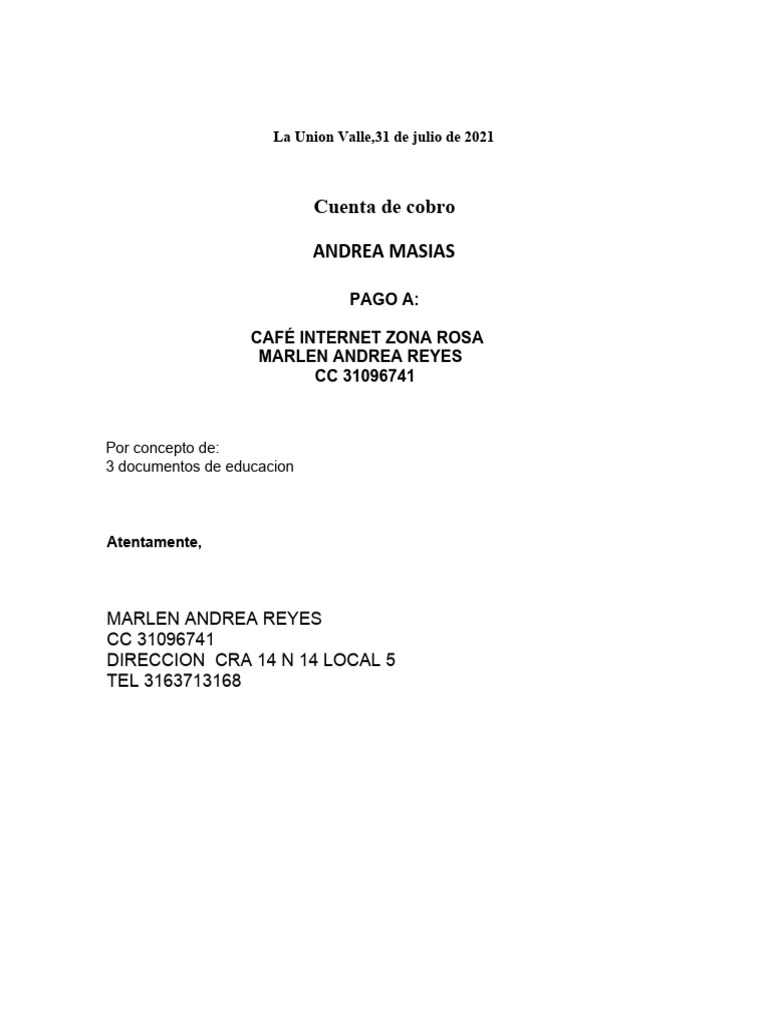 Cuenta de Cobro Zona Rosa Combinar 2 PDF