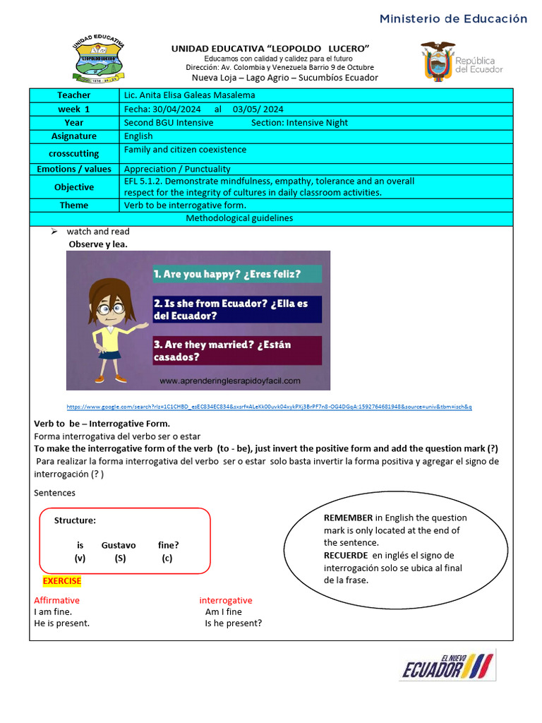 Semana 1 Ingles 2do Bgu | PDF | Linguistic Morphology | Semantics