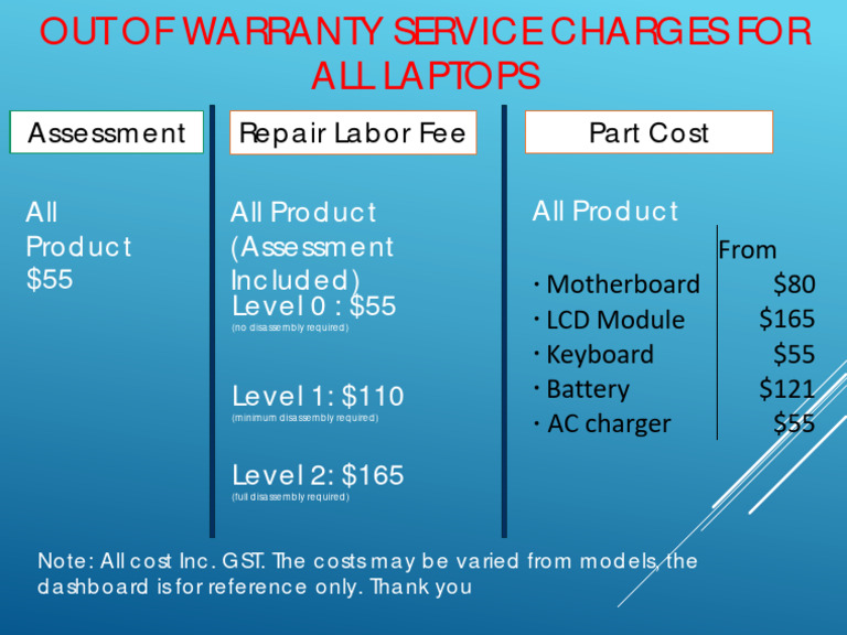 Laptop Repair Cost Guide | PDF | Cooking, Food & Wine | Computers