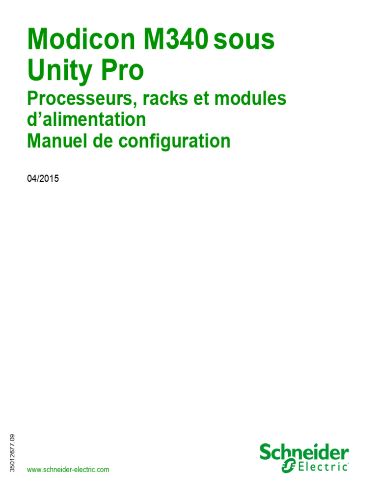 Modicon M340 Sous Unity Pro: Processeurs, Racks Et Modules D ...