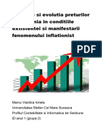 Preturile Si Evolutia Preturilor in Romania in Conditiile Extistentei Si Manifestarii Fenomenului Inflationist