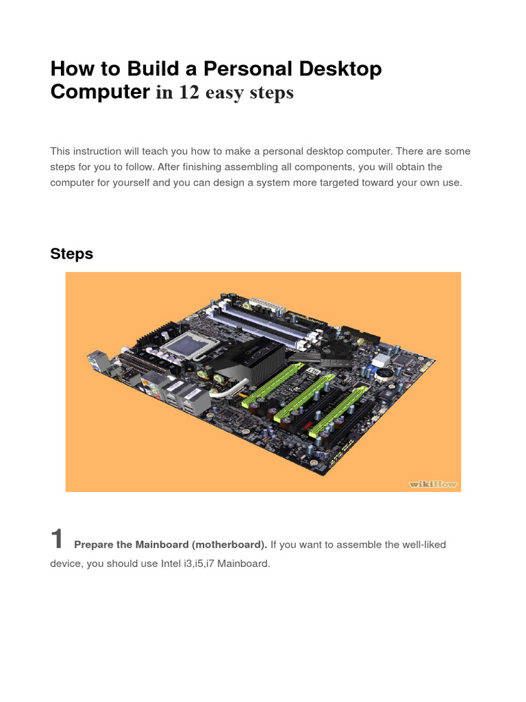 How To Build A PC - Easy | PDF