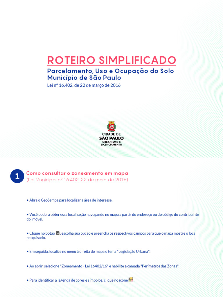 Lei 16 402 2016 Roteiro Simplificado Parcelamento Uso E