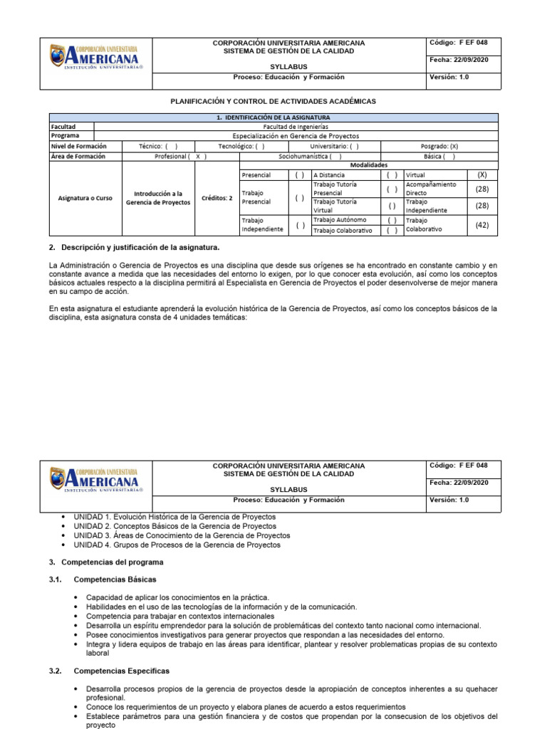 Introducción a la Gerencia de Proyectos | PDF | Gestión de proyectos ...