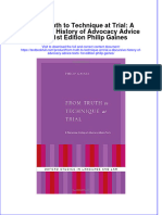 Textbook From Truth To Technique at Trial A Discursive History of Advocacy Advice Texts 1St Edition Philip Gaines Ebook All Chapter PDF