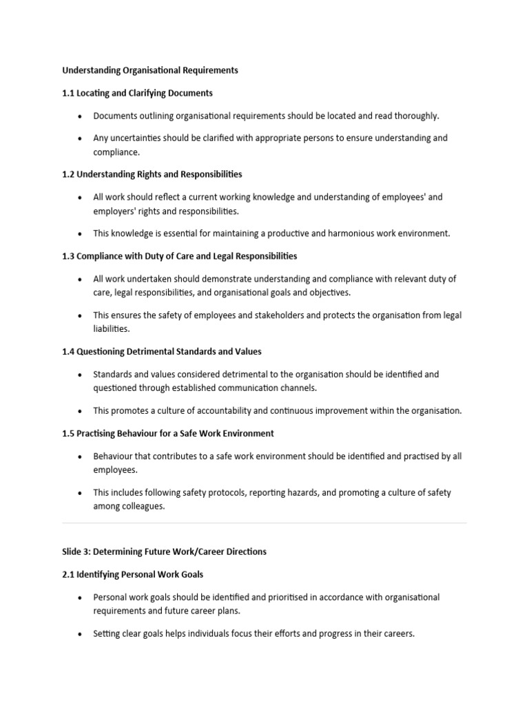 Understanding Organisational Requirements | PDF | Goal | Employment