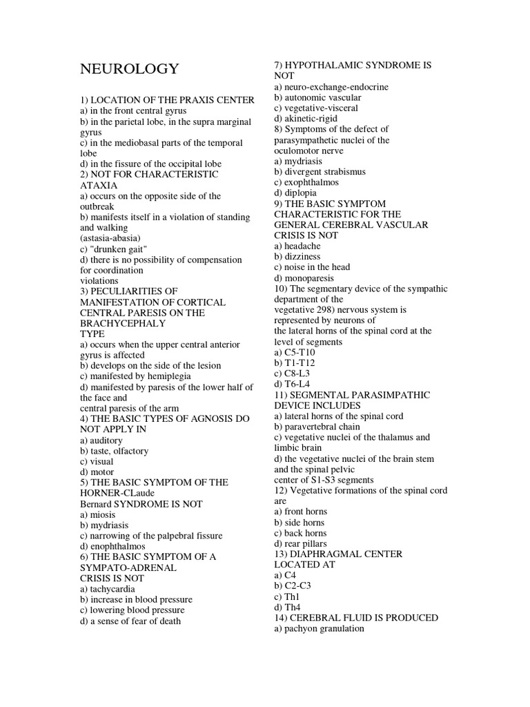 Neurology v1 | PDF | Cerebral Cortex | Spinal Cord