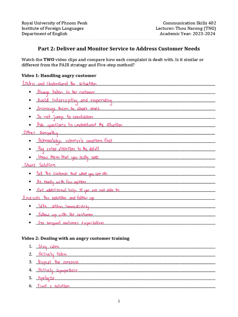 CM402-Part 2-Video clip-Worksheet-2023-24.Sreng Karine | PDF