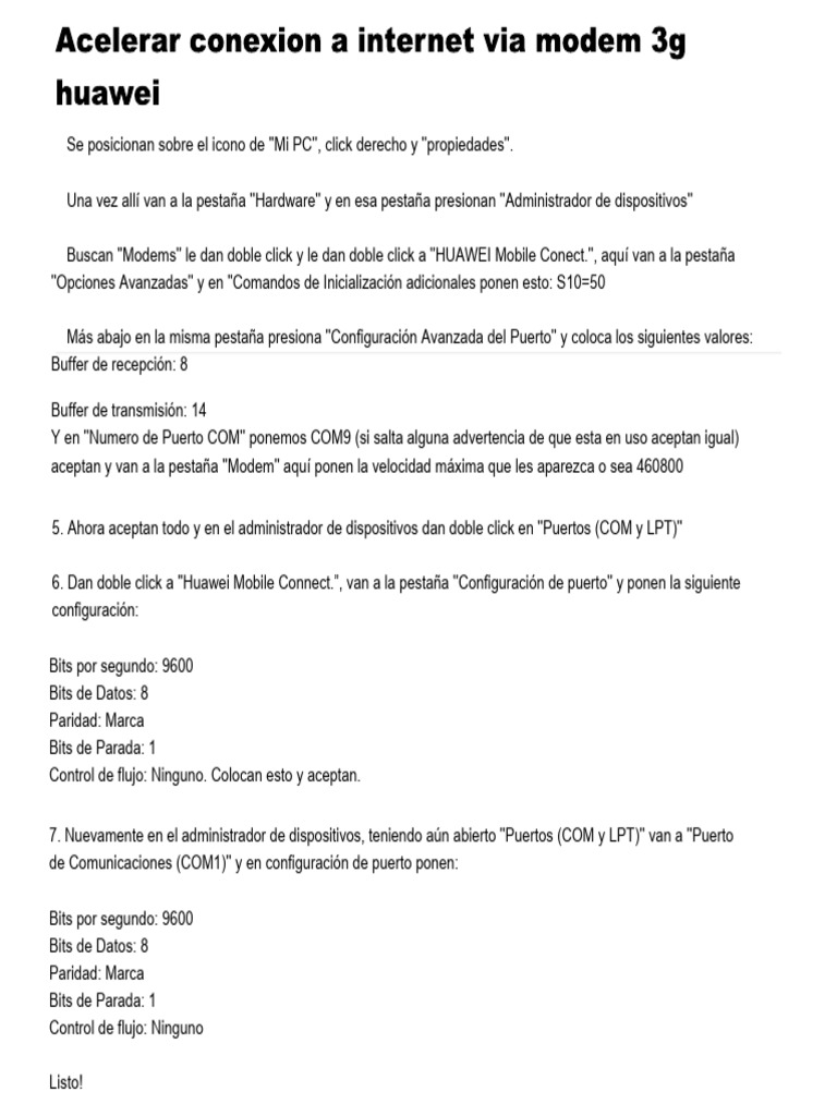 Acelerar conexion a internet via modem 3g huawei pdf