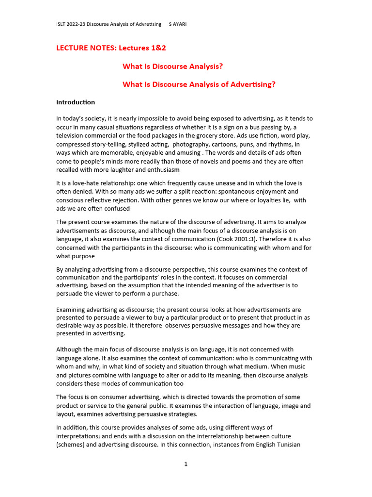 Da Advertizing 23 Lecture Notes | PDF | Advertising | Communication