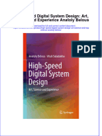 PDF High Speed Digital System Design Art Science and Experience Anatoly Belous Ebook Full Chapter