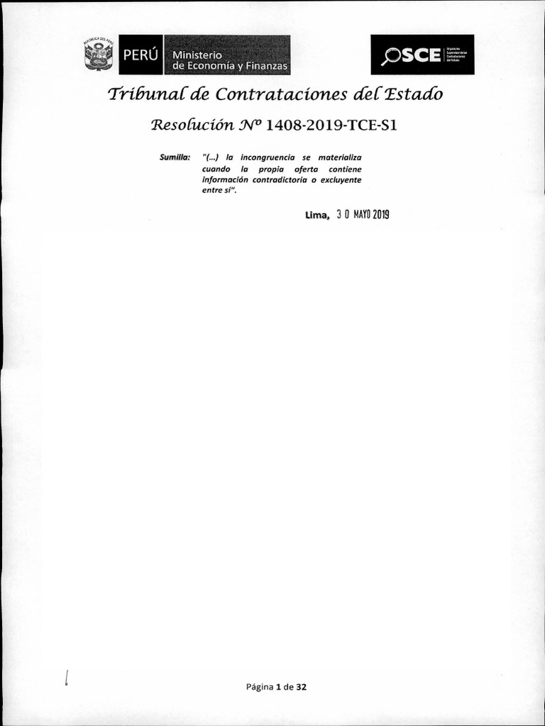 Incongruencias en Oferta de Licitación 1408 | PDF