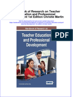 Textbook Handbook of Research On Teacher Education and Professional Development 1St Edition Christie Martin Ebook All Chapter PDF