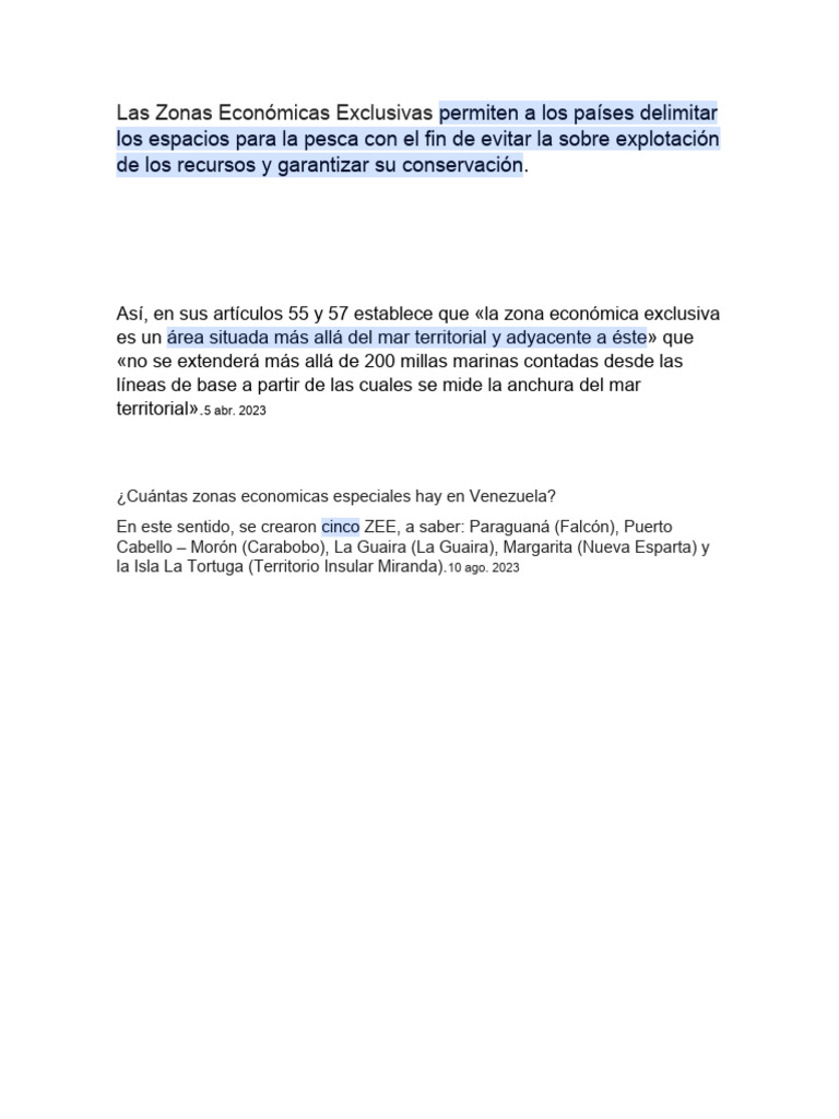 Zonas Económicas Exclusivas en Venezuela | PDF | Tecnología