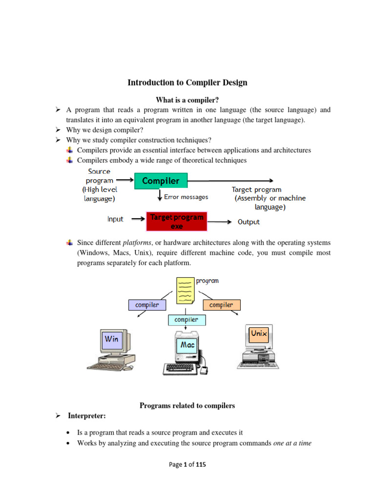 Compiler Design Note1 | PDF | Parsing | Compiler
