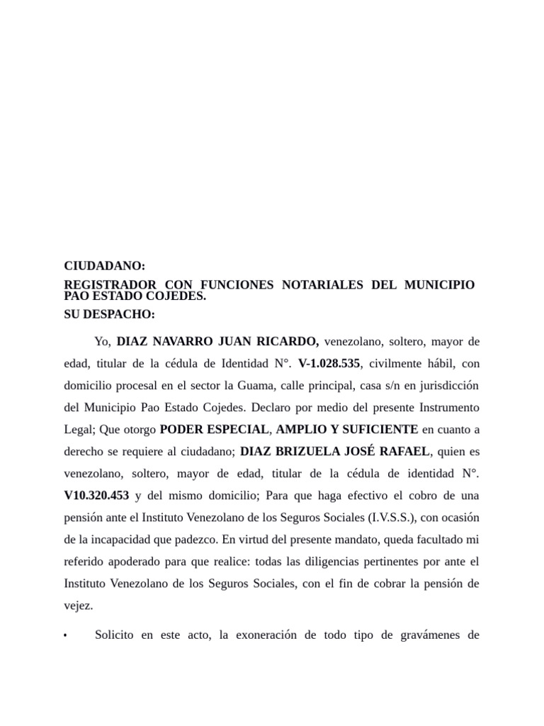 Poder Especial De Representacion Juan Francisco Urbina Marin – MUCMV