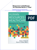 Textbook Human Resources in Healthcare Managing For Success Bruce J Fried Ebook All Chapter PDF