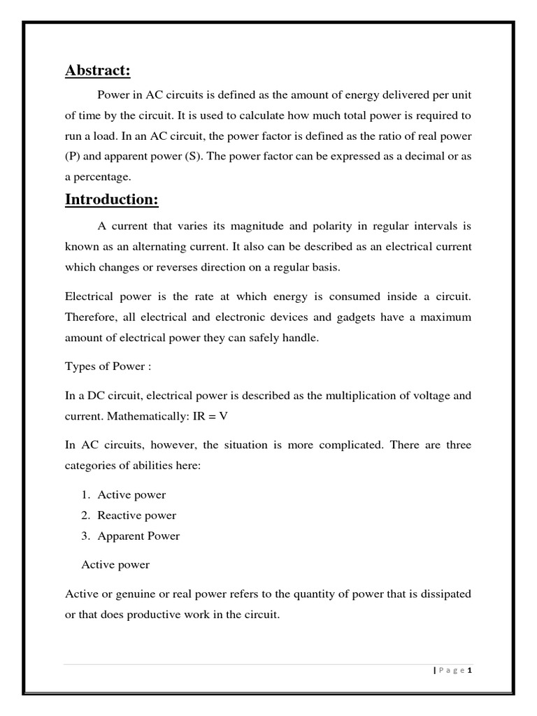 AC Circuit Power Types Explained | PDF | Electric Power | Ac Power