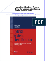 Textbook Hybrid System Identification Theory and Algorithms For Learning Switching Models Fabien Lauer Ebook All Chapter PDF