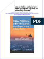Download textbook Heavy Metals And Other Pollutants In The Environment Biological Aspects 1St Edition Bekuzarova ebook all chapter pdf 