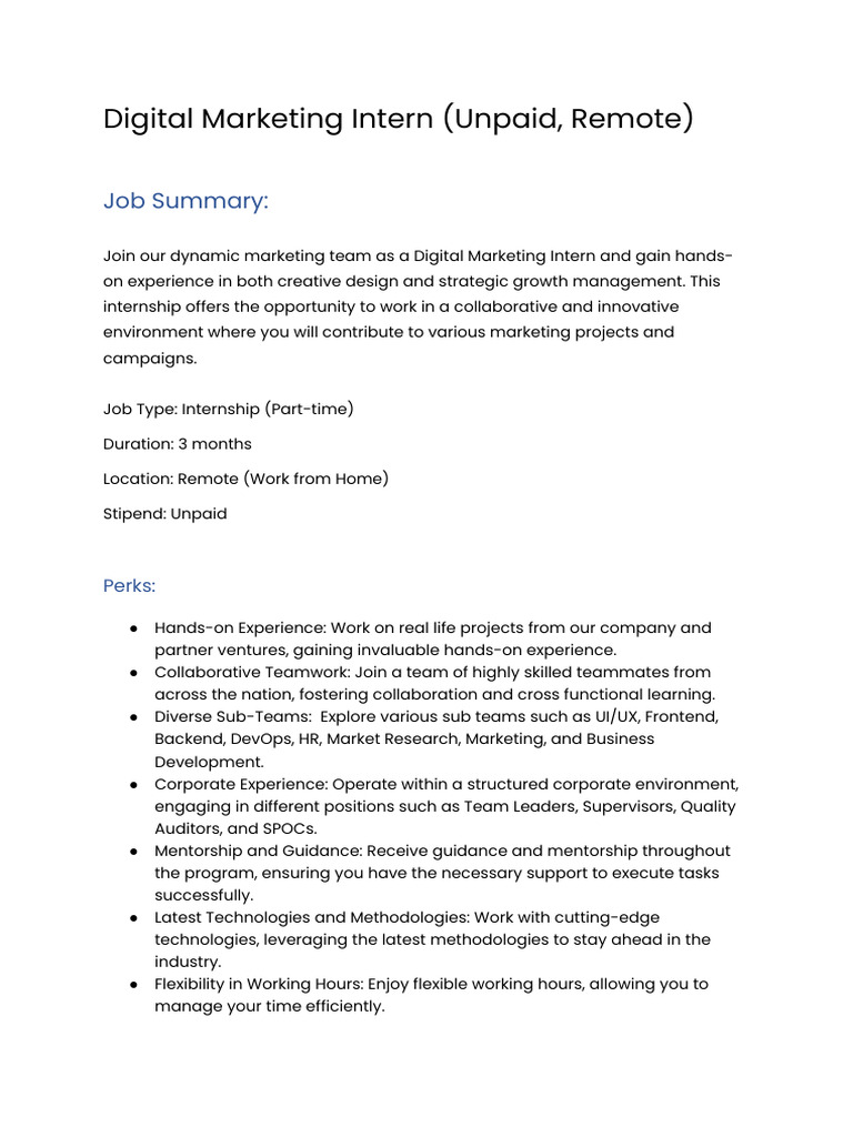 JD - Digital Marketing Intern (2) - Ayushi Raj | PDF | Analytics ...