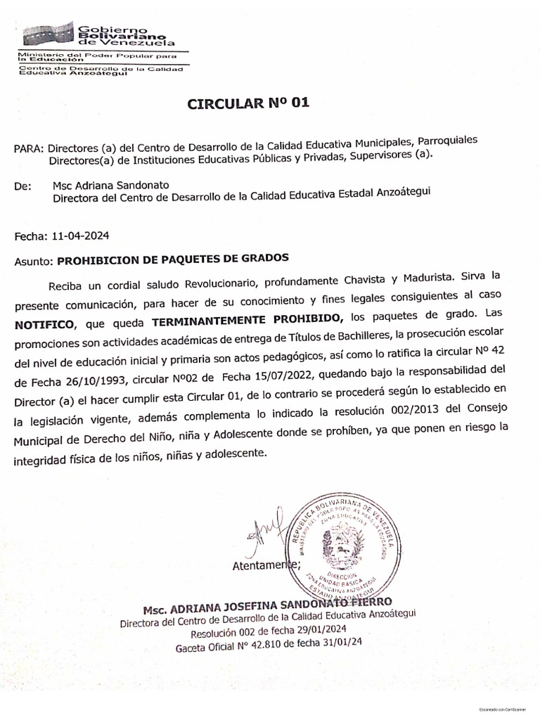 CIRCULAR N°1 | PDF