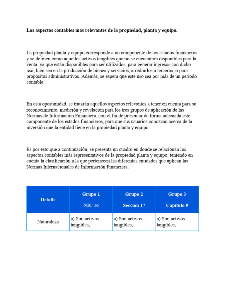 Los Aspectos Contables Más Relevantes de La Propiedad | PDF | normas ...