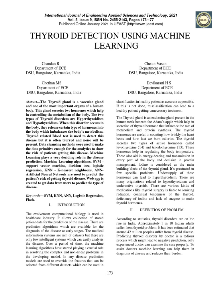 Thyroid Detection Using Machine Learning | PDF | Machine Learning ...
