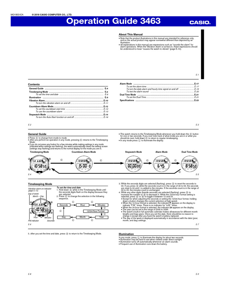 Manual Casio Mud Resist TRT 110H PDF