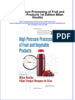 Download textbook High Pressure Processing Of Fruit And Vegetable Products 1St Edition Milan Houska ebook all chapter pdf 