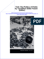 Textbook If Truth Be Told The Politics of Public Ethnography 1St Edition Didier Fassin Editor Ebook All Chapter PDF