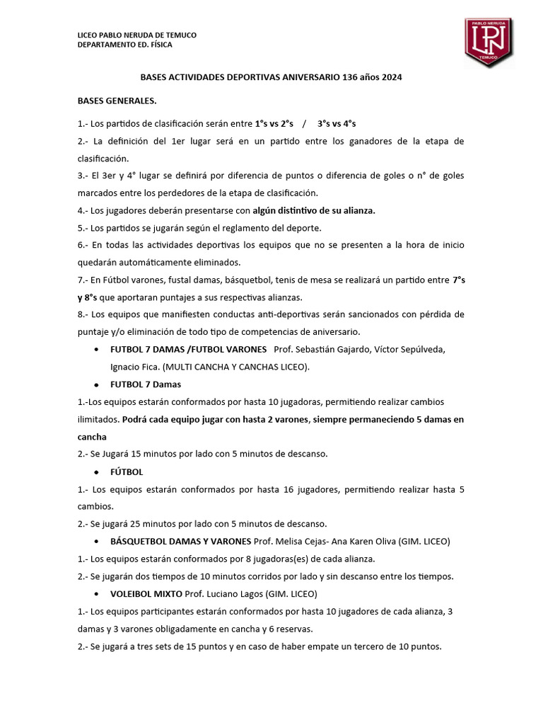 Bases deportivas y calendario aniversario 2024 3 0 descargar gratis