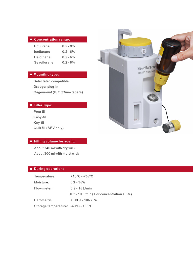 Anesthetic Agent Filling Specifications | PDF