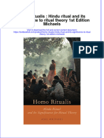 Download textbook Homo Ritualis Hindu Ritual And Its Significance To Ritual Theory 1St Edition Michaels ebook all chapter pdf 