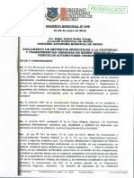 Decreto Municipal 048 Reglamento de Impuestos Muncipales A La Propiedad y Transferencias Onerosas de Bienes Inmuebles y Vehiculos