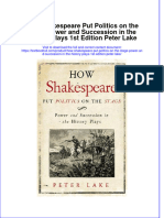 Download textbook How Shakespeare Put Politics On The Stage Power And Succession In The History Plays 1St Edition Peter Lake ebook all chapter pdf 