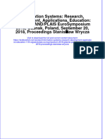 Textbook Information Systems Research Development Applications Education 11Th Sigsand Plais Eurosymposium 2018 Gdansk Poland September 20 2018 Proceedings Stanislaw Wrycza Ebook All Chapter PDF