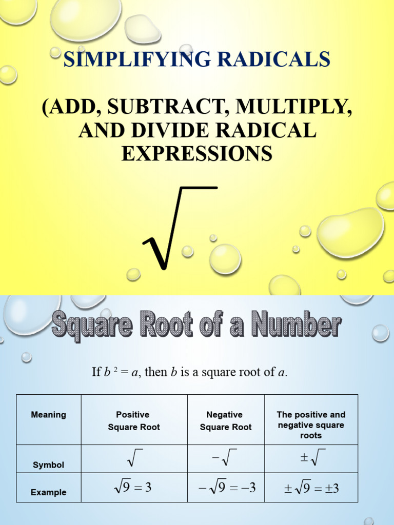 Combining Radicals (Add, Subtract, Multiply, and Divide) | Download ...
