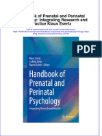 Full Chapter Handbook of Prenatal and Perinatal Psychology Integrating Research and Practice Klaus Evertz PDF
