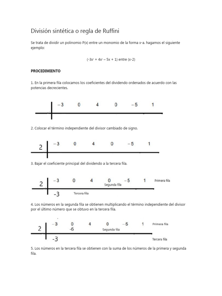 División Sintética o Regla de Ruffini | Descargar gratis PDF ...