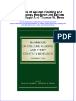 Full Chapter Handbook of College Reading and Study Strategy Research 3Rd Edition Rona F Flippo and Thomas W Bean PDF