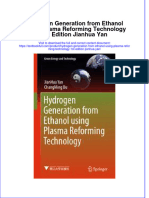 Textbook Hydrogen Generation From Ethanol Using Plasma Reforming Technology 1St Edition Jianhua Yan Ebook All Chapter PDF