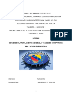 Convenios Bilaterales Entre Venezuela y Paises de Europa