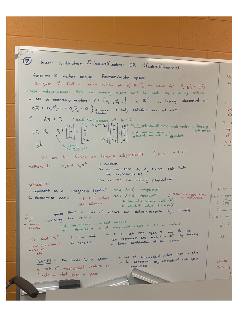 Linear Combination practice questions PDF