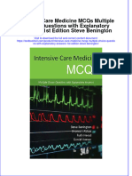 Download textbook Intensive Care Medicine Mcqs Multiple Choice Questions With Explanatory Answers 1St Edition Steve Benington ebook all chapter pdf 