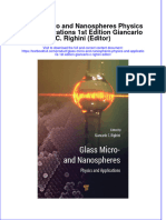 PDF Glass Micro and Nanospheres Physics and Applications 1St Edition Giancarlo C Righini Editor Ebook Full Chapter